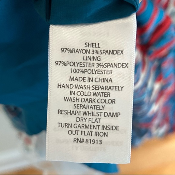 Anthropologie Red Blue Patterned Sleeveless Dress size S - Picture 4 of 6